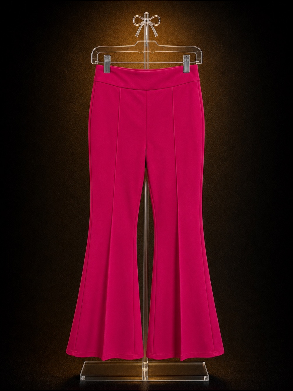Women’s High-Waist Flare Pants in Fuchsia